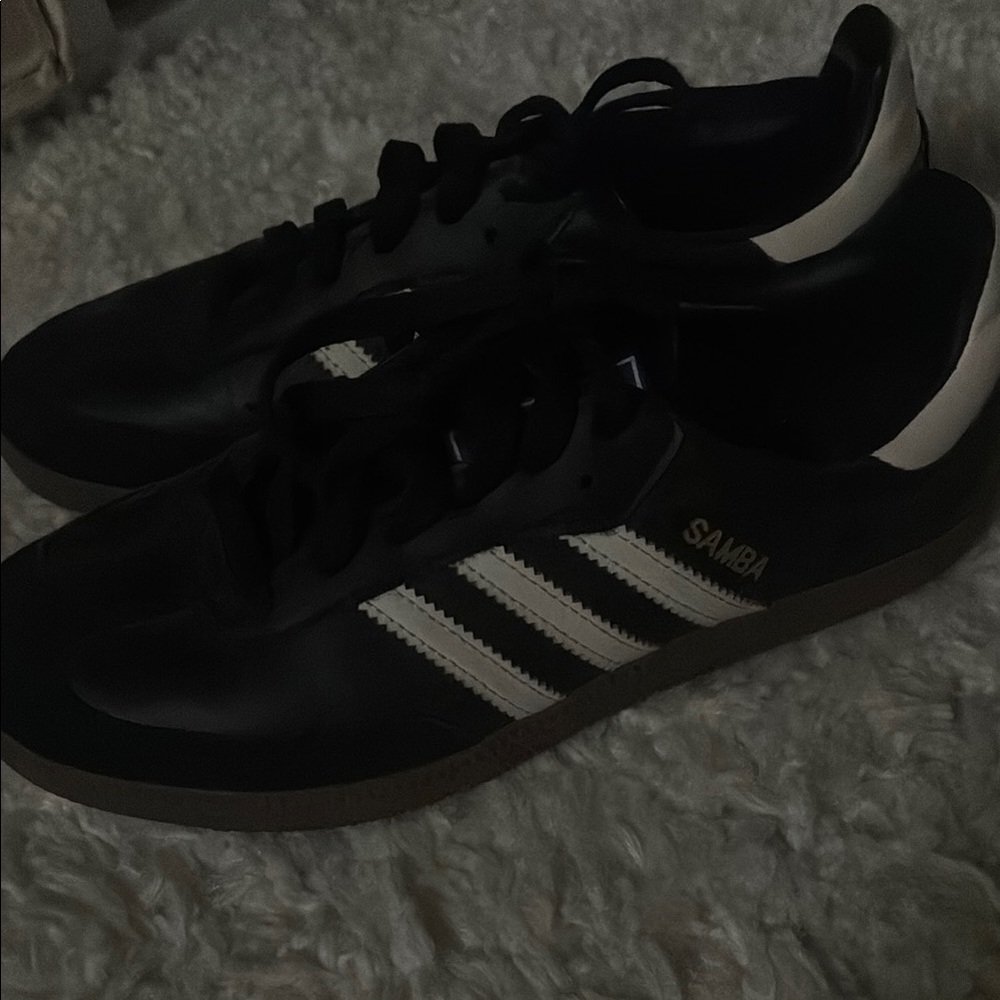 Adidas Black and White Sneakers with Classic Stripes